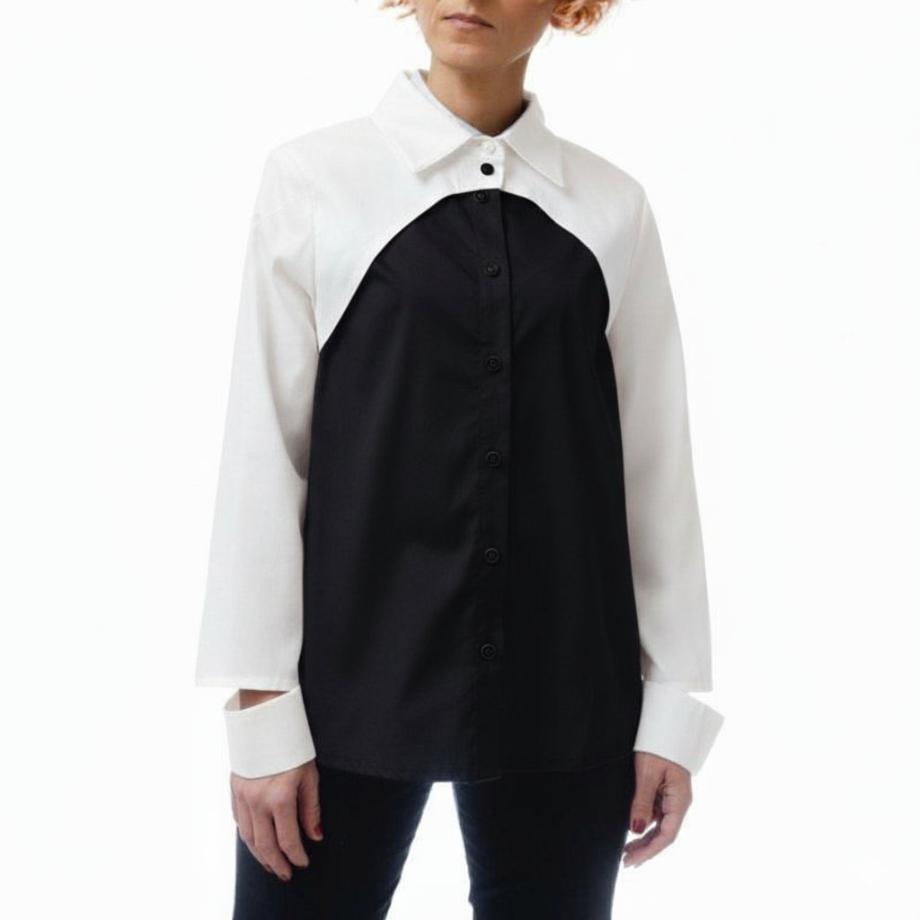 113348 ARCS DOUBLE SHIRT Π-146 BLACK